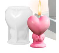Moule en forme de cœur en silicone en forme de cœur | Baiser pour bougies en silicone en forme de cœur - Résine moulée époxy, fournitures d'artisanat pour savon, plâtre, polymère