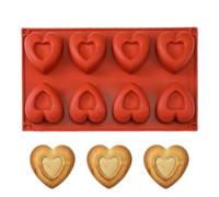 Moule en Forme de Cœur - Moule à Dessert en Silicone 8 Cavités | Moules à Bonbons - Pour Cuisine Saint-Valentin Fêtes Décoration Gâteaux Confiserie Résine Loisirs Créatifs