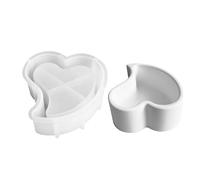 Moule en forme de cœur pour bougeoir en silicone - Outil de démoulage facile et nécessaire de bricolage pour résine époxy