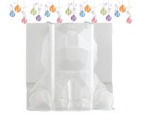 Moule en forme de lapin de Pâques - 3D - En silicone - À facettes géométriques mignonnes - Accessoire de Thanksgiving - Pour fêtes de vacances, bureau, appartement, bureau, école