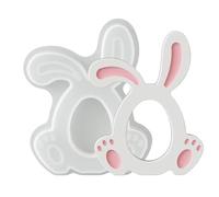 Moule en forme de lapin, forme de printemps, outil de moulage en résine, structure en silicone flexible réutilisable permettant un démoulage facile, finition détaillée, fournitures artistiques