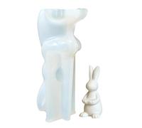 Moule en forme de lapin - Modèle de plâtre de bougie en silicone, moule en forme d'animal avec antiadhésif robuste, fournitures de loisirs créatifs, idéal pour le lieu de travail, la table, la