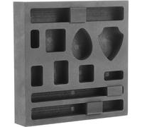 Moule en Graphite Noir à 11 Trous Cloison Mobile pour Fonderie | Bloc Carré Compact, 177,16g, pour Lingots Aluminium, Fusion, Raffinage et Usage au Four à Induction