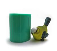 Moule en latex plein moule : oiseau, remplissable avec béton créatif, raysine, poudre de plâtre, poudre de céramique, savon, 65 x 63 x 55/78 x 57 x 56/80 x 55 x 50/79 x 55 x 55 mm