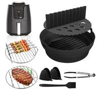 Moule En Pour Friteuse À Air Chaud Ninja Airfryer Max Af160Eu 5,2 L,Forme Ronde Pour Airfryer,Accessoire Réutilisable Avec Brochet