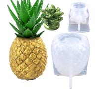 Moule en résine 3D ananas - Moule en silicone pour ananas en résine époxy vase, grand pot en silicone pour bougeoir, boîte à bijoux, boîte à bijoux