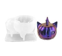 Moule en résine 3D en forme de citrouille d'Halloween, tête de chat de citrouille pour résine époxy, savon fait à la main, bougie de cire, décoration artisanale, gâteau fondant, bougie