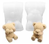 Moule En Résine 3D Pour Ourson,2 Pièces Moul à Ours,Bac à Glacis Pour Ourson, Moules En Silicone Et Résine 3D Pour Bricolage De Chocolat, Oule En Silicone Pour Urson,2Pcs (standing)