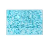 Moule en résine colorée en silicone avec pendentif en forme de lettre pour la fabrication de bijoux, porte-clés avec trous