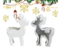 Moule en résine de cerf de Noël, moule d'élan de Noël pour fondant, moules en silicone décoratif, moule en silicone en forme de renne pour bougies d'aromathérapie, décorations d'intérieur
