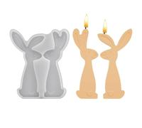 Moule en résine de couple de lapins - Moulage de lapin de Pâques, outil de bougie en silicone | Ornement de vacances en plâtre fait à la main, équipement de fabrication pour ornement, décoration de ma