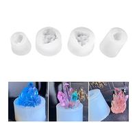 Moule en Résine de Cristal 4 Pièces, Moules en Silicone pour Résine Époxy de Quartz, Formes de Rocaille en Pierre, Décoration Intérieure