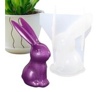 Moule en résine de lapin, moules en résine de lapin 3D | Moules de lapin à grandes oreilles pour la décoration de gâteaux | Fabricant de bijoux d'animaux de dessin animé à longues oreilles pour soja