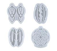 Moule en résine de moulage en silicone pour chaîne/boucles d'oreilles en silicone pour attrape-rêves époxy / pendentif en forme de plume avec