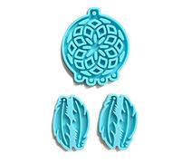 Moule en résine de silicone, attrape-rêves, pendentifs, plumes, outil à suspendre au mur, artisanat pour coulée époxy, boucles d'oreilles, pendentifs