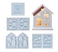 Moule en résine de silicone Conception de maison Moule de moulage Peut être utilisé à plusieurs reprises Pelage lisse Convient à l'artisanat Conception douce Finition haute définition Compatible avec