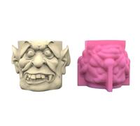 Moule en résine de Silicone de monstres 3D, Pots de fleurs, pot de fleurs en béton, bougeoir, moule artisanal fait à la main, décoration de maison, moules en résine