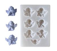 Moule en résine de silicone en forme d'ange - Moule de bricolage avec sept cavités - Moule souple et antiadhésif - Routine d'entretien optimisée - Outil de fabrication d'ornement décoratif pour