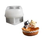 Moule en résine de silicone en forme de chat pour jardinière, organiseurs de bijoux, outils de bricolage, surfaces lisses, démoulage, texture flexible, moule en silicone pour chats