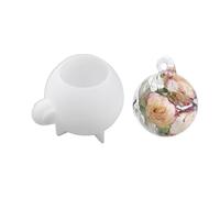Moule en résine de silicone en forme de sphère avec trou de suspension pour moulage en couches pour la conservation des fleurs sèches, décoration de la maison, moule à boules en résine de cristal