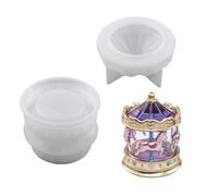 Moule en résine de silicone pour carrousel, 2 pièces, 90 x 69 mm | Couvercle pour travaux en résine, plâtre, ciment - 90 x 69 mm
