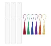 Moule En Résine De Silicone Pour Marque-Pages Rectangulaires, 6 Pièces, Pour Bricolage, Fabrication De Bijoux En Époxy, Avec Glands De Couleur