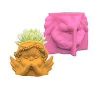 Moule en résine de silicone pour pot de fleurs - Vase de moulage en résine époxy - Support de ciment - Moules en silicone uniques