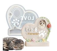 Moule en résine d'urne pour animaux de compagnie - Moules époxy en forme de cœur pour chien de chat Memorial | Moule décoratif creux en plastique pour bricolage Pet Ash Keepsake | Moules de coulée