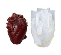 Moule en résine en forme de cœur, moule à bougie 3D, 10,3 x 7,8 x 6 cm, moule artisanal avec démoulage facile, moules en silicone de qualité supérieure avec finition douce, moule de moulage pour les