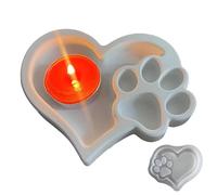 Moule en résine en forme d'empreinte de patte | Moule en silicone pour animal domestique | Moule pour moulage de bougies, savon, argile, bijoux, porte-clés et arts époxy