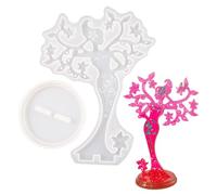 Moule en résine époxy arbre à bijoux - Moules en silicone pour support de collier en fonte époxy,Moules en résine époxy pour boîte à bijoux, présentoir de boucles d'oreilles