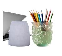 Moule en résine époxy avec relief pour pot à crayons en plâtre - Pour artistes, débutants, enseignants d'art, amateurs de bricolage, ciment plâtre, maison, laboratoire