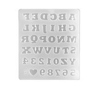 Moule en résine époxy pour 26 lettres de l'alphabet anglais de 0 à 9 - Outil de moulage de bijoux en silicone souple - Moules de décoration artistique