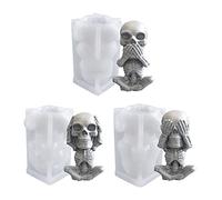 Moule en résine époxy pour Halloween - Squelette amusant - Modélisation d'aromathérapie - Plâtre - Moule en silicone - Moule artisanal - Moule pour moulage en résine