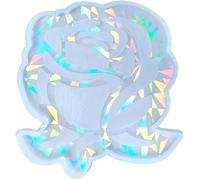 Moule en résine, moule en silicone en forme de fleur de cristal, moule holographique tendance pour dessous de verre en résine, moule en forme de fleur de rose, moule époxy, moule pour décoration