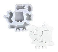 Moule en résine pour animaux - moule ciment pour décoration de bureau, en silicone pour plâtre avec retrait facile pour artistes et amateurs de bricolage