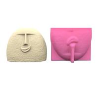 Moule en résine pour vase en béton pour décoration d'intérieur, vase à fleurs en forme de visage humain, moule en silicone