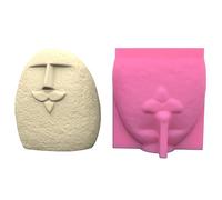 Moule en résine pour vase en béton pour décoration d'intérieur, vase à fleurs en forme de visage humain, moule en silicone