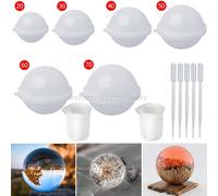 Moule En Résine Sphère En Silicone, Forme Ronde, Moules En Résine Époxy En Boule Pour Résine, Bijoux, Bougies, Savon, Bricolage, 1 Ensemble, S18 19