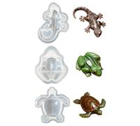 Moule en Résine Tortue,2/3 Moules a Bougies en Silicone 3D Grenouille Lézard Tortue pour Veilleuses Sur le Thème de L'océan,Loisirs Créatifs et Décoration Intérieure