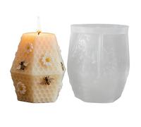 Moule en ruche pour bougies piliers, réaliste, flexible, retrait facile | Bougie en cire d'abeille en forme de pilier pour adultes, débutants, filles expérimentées, maison, école, studio, réunion