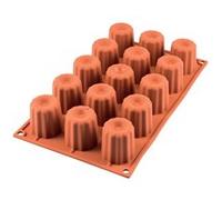 Moule en silicone 15 mini canelés 4,5 cm - Silikomart - Rouge - Silicone Rouge G