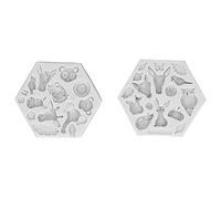 Moule en silicone, 2 pièces/ensemble moule à fondant au chocolat à motif animal pour la décoration de cupcakes(gris)