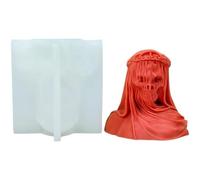 Moule En Silicone 3d En Forme De Crâne Masqué Pour Bougie, Décoration D'halloween, Buste De Squelette, Pour Bougies Parfumées, Moulage En Résine, Fabrication De Savon, Décoration D'intérieur Gothique