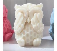 Moule en silicone 3D en forme de hibou pour la fabrication de bougies en forme de chouette - Moule en silicone pour décoration d'intérieur - Moule en argile