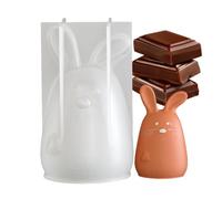 Moule en silicone 3D en forme de lapin mignon à facettes géométriques Fournitures de Thanksgiving