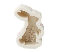 Moule en silicone 3D en forme de lapin - Thème lisse - Moule en résine époxy - Pour ornement d'aromathérapie