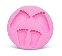 Moule en silicone 3D en forme de pied de bébé pour décoration de gâteau de fête prénatale, moule à pâtisserie pour pâte à sucre, chocolat et travaux manuels
