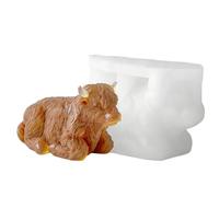 Moule en silicone 3D en forme de vache pour bougies, moule d'aromathérapie 3D, réutilisable, moule pour savon d'animaux - pour la maison, la chambre, le bureau, le dortoir d'étudiant, l'appartement