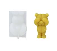 Moule en silicone 3D en forme d'ourson pour bougies, pour décorations de bougies faites à la main, fabrication